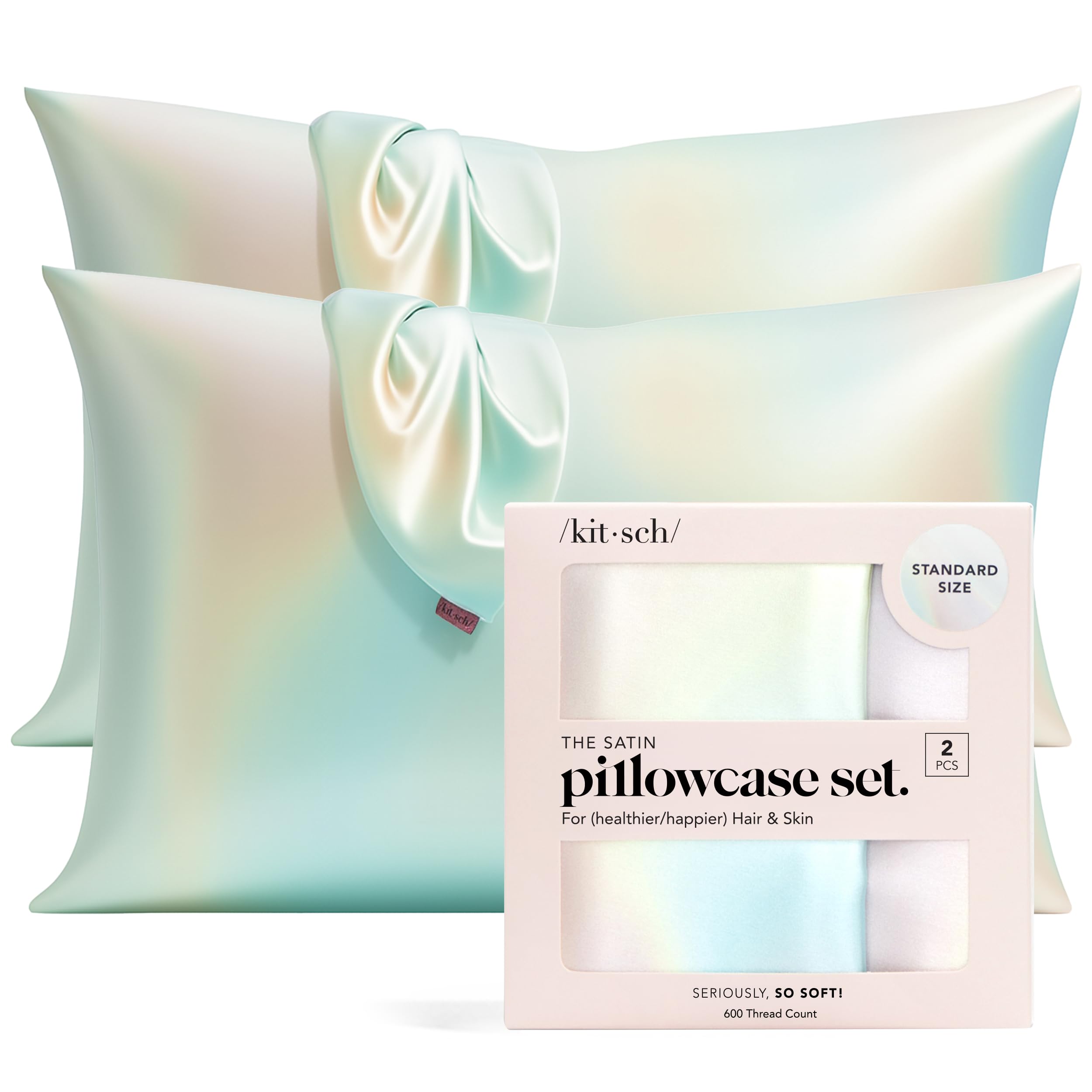 Kitsch Satin Pillowcase with Zipper for Hair & Skin - Softer Than Silk Pillow Cases, Smooth Cooling Satin Pillow Case, Wrinkle-Free, Machine Washable, Pillow Cases Standard Size 19x26 - Cherry Print