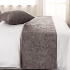 AMBERIS Bed Runner Grey, Chenille Soft No Fading Modern Bed Scarf (Pillowcases Sold Separately)