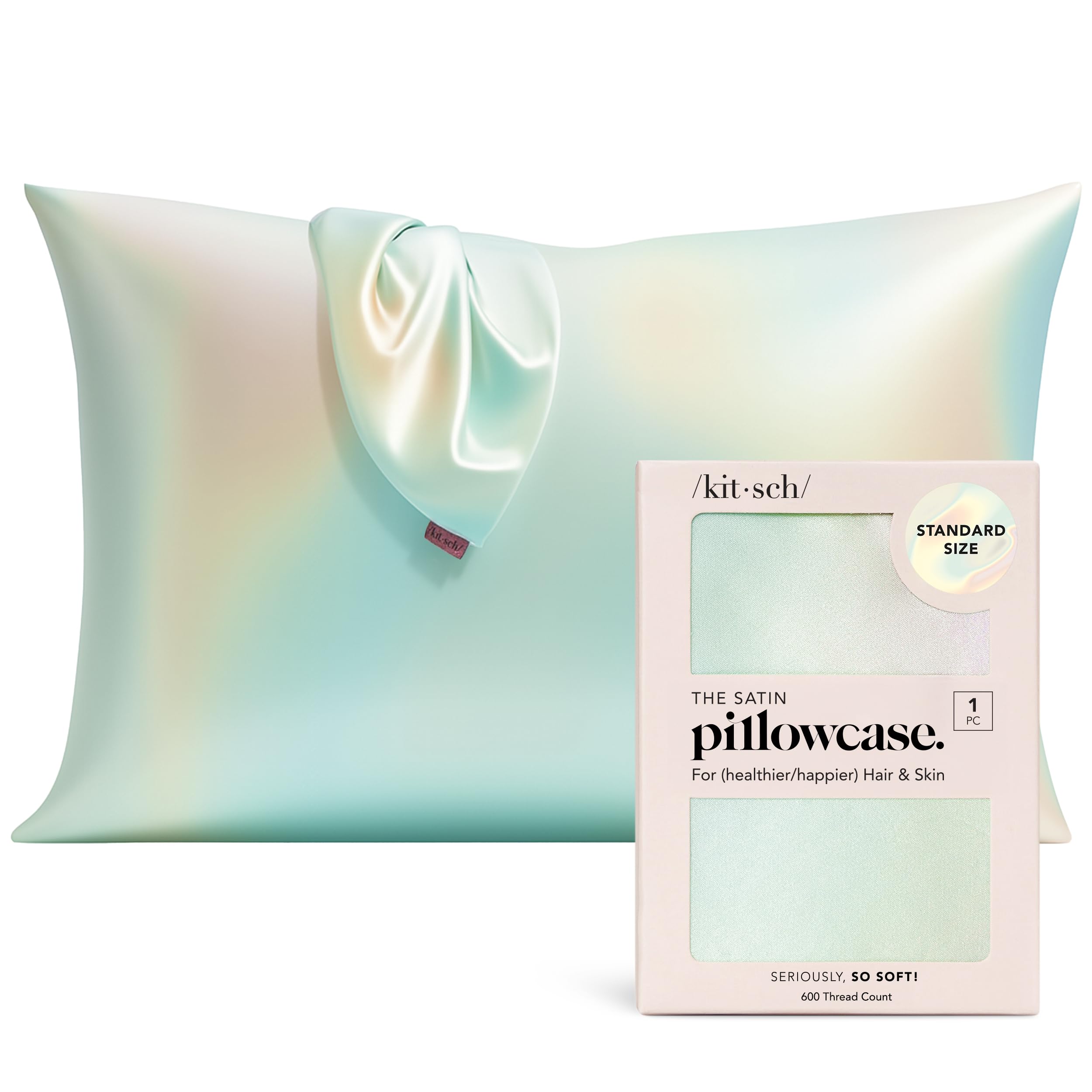 Kitsch Satin Pillowcase with Zipper for Hair & Skin - Softer Than Silk Pillow Cases, Smooth Cooling Satin Pillow Case, Wrinkle-Free, Machine Washable, Pillow Cases Standard Size 19x26 - Cherry Print