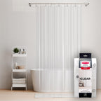 Rubbermaid Frosty Shower Curtain Liner, Waterproof Heavyweight PEVA Shower Liner for Bathroom, with Magnets and Rustproof Charcoal Gray Grommets, 70x72, Standard Size, Frosty