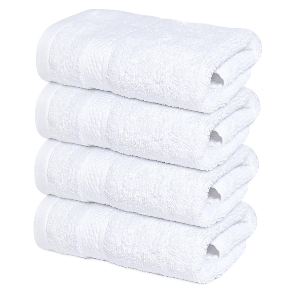 Infinitee Xclusives White Hand Towels for Bathroom - Set of 6 (16x28 inches) 600 GSM, 100% Cotton Ultra Soft, Quick Drying, Hotel Quality Hand Towel Set (Brilliant White, Hand Towels)