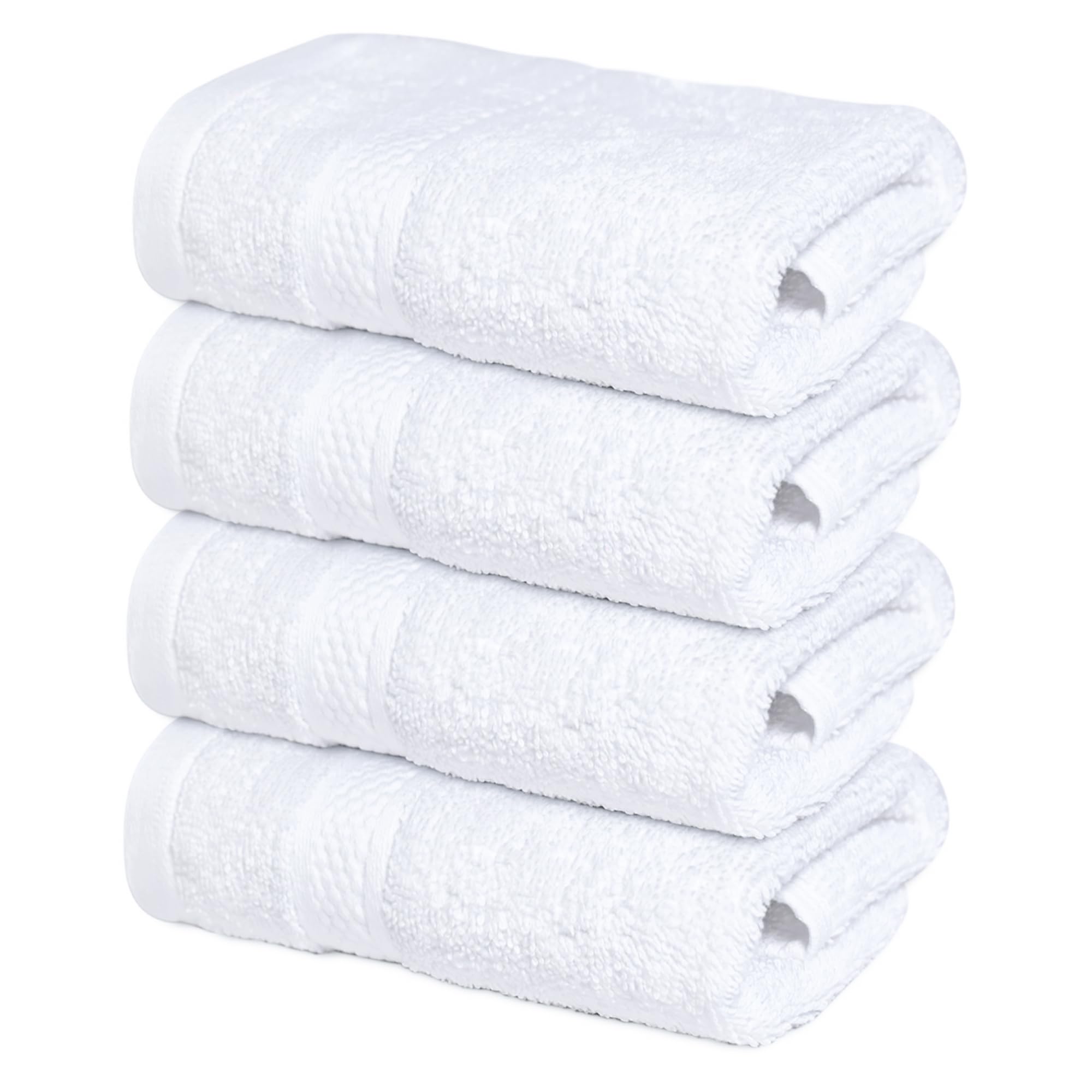 Infinitee Xclusives White Hand Towels for Bathroom - Set of 6 (16x28 inches) 600 GSM, 100% Cotton Ultra Soft, Quick Drying, Hotel Quality Hand Towel Set (Brilliant White, Hand Towels)