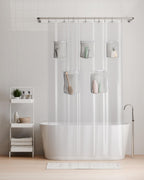 Rubbermaid Frosty Shower Curtain Liner, Waterproof Heavyweight PEVA Shower Liner for Bathroom, with Magnets and Rustproof Charcoal Gray Grommets, 70x72, Standard Size, Frosty