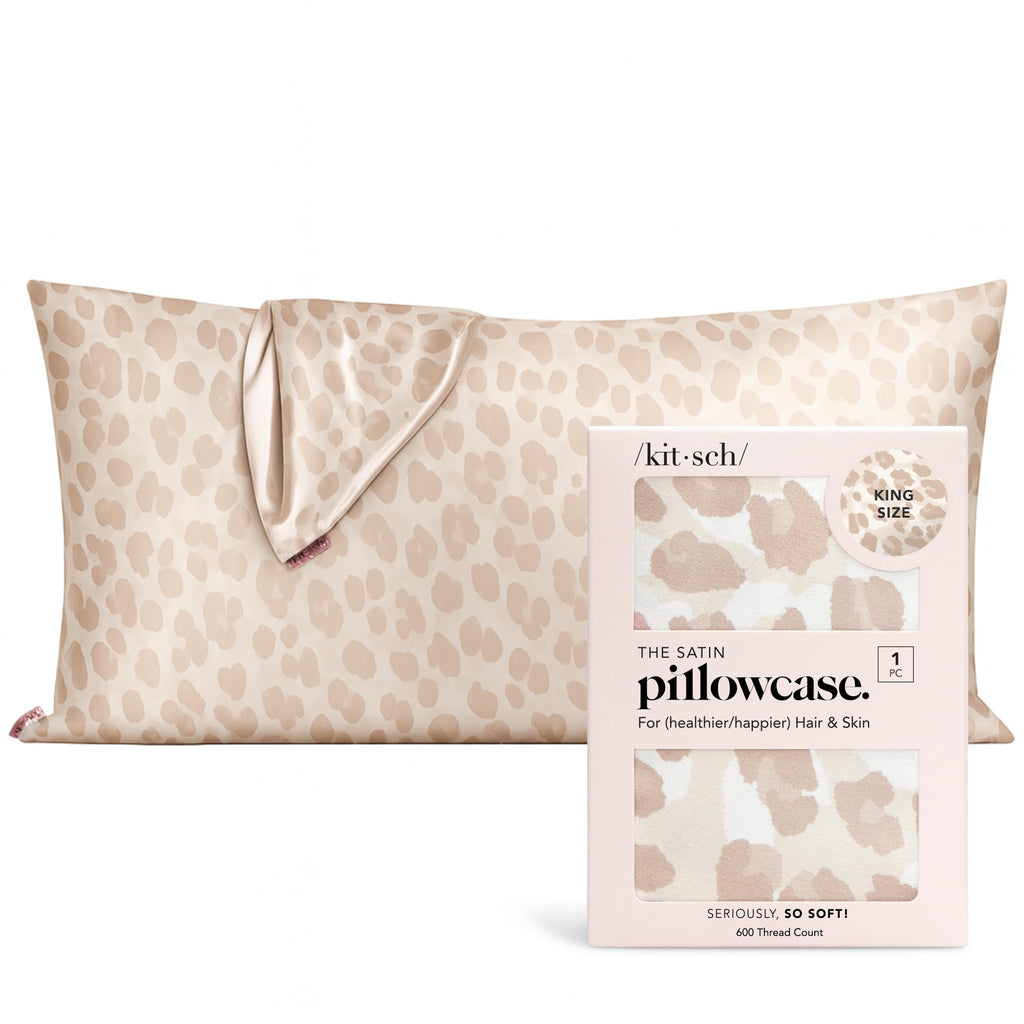 Kitsch Satin Pillowcase with Zipper for Hair & Skin - Softer Than Silk Pillow Cases, Smooth Cooling Satin Pillow Case, Wrinkle-Free, Machine Washable, Pillow Cases Standard Size 19x26 - Cherry Print