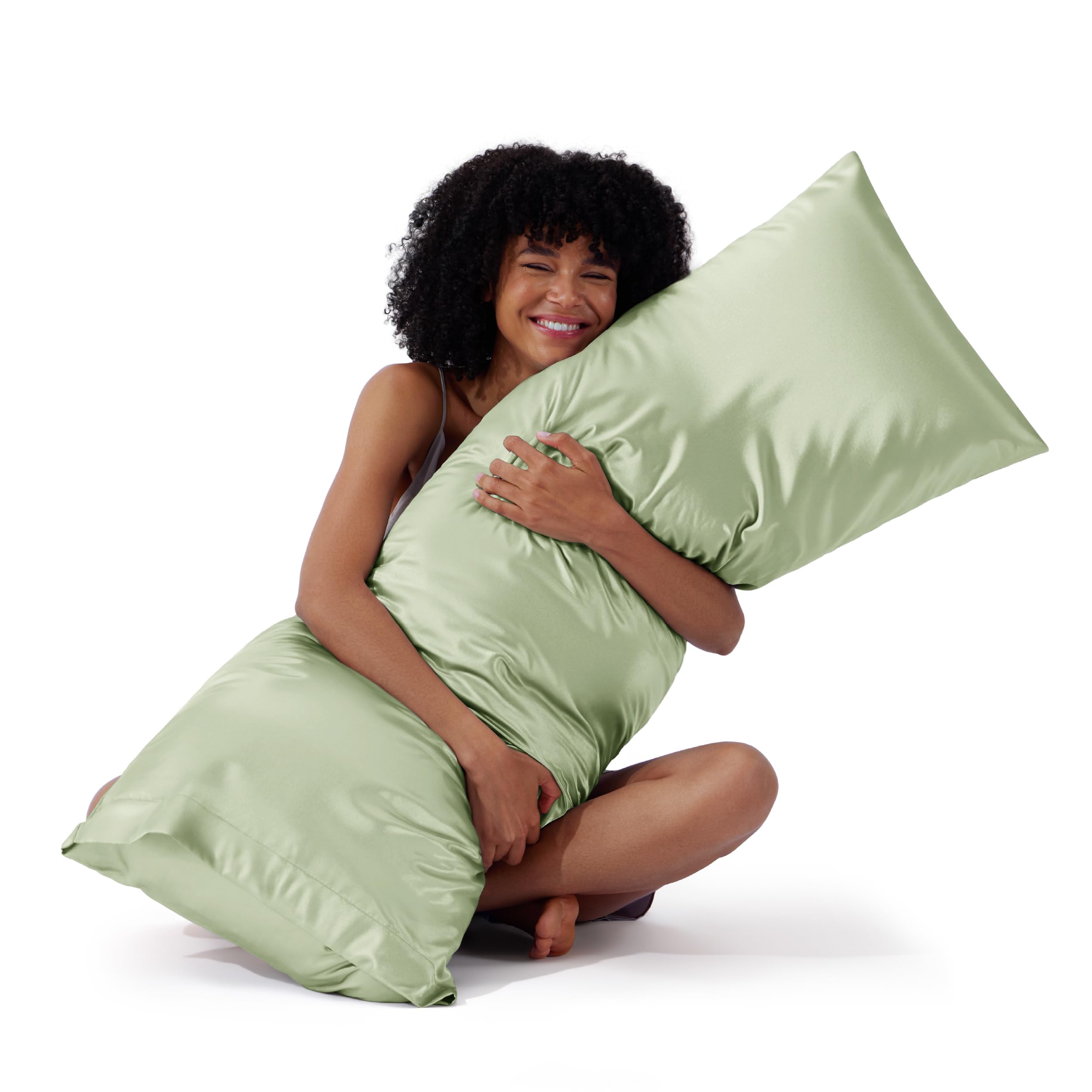Bedsure Satin Pillowcases, Similar to Silk Pillow Cases Queen Size Set of 2, Cooling Pillow Case for Sleeping Women with Envelope Closure, Gifts for Women Men, Beige, 20x30 Inches, 2pcs