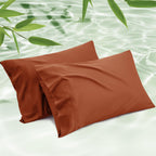 Bedsure Pillow Cases Queen, Cooling Pillow Cases, Rayon Derived from Bamboo Dark Grey Pillowcases Queen Size Set of 2, PureWoven & Soft Bedding Pillow Cover with Envelope Closure,Gifts, 20x30 Inches