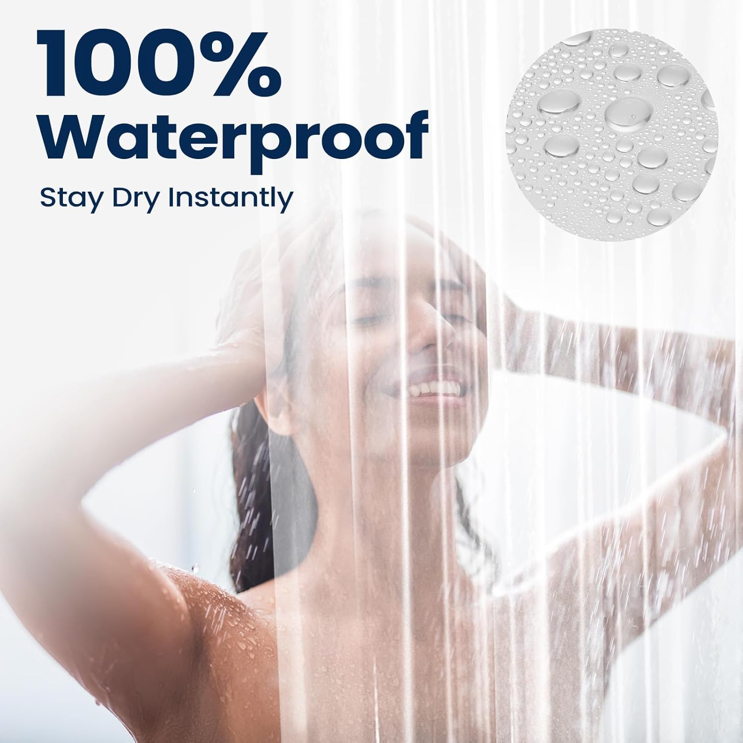 72"x72" Clear 4G PEVA Waterproof Shower Curtain Liner with 3 Magnets for Bathroom, 1 Pack