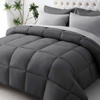 JOLLYVOGUE Queen Comforter Set, Ultra-Soft Bed in a Bag Queen Size 7 Pieces, Oeko-TEX Certified Bedding Set with Down Alternative Comforter, Sheets, Pillowcases & Shams, Black