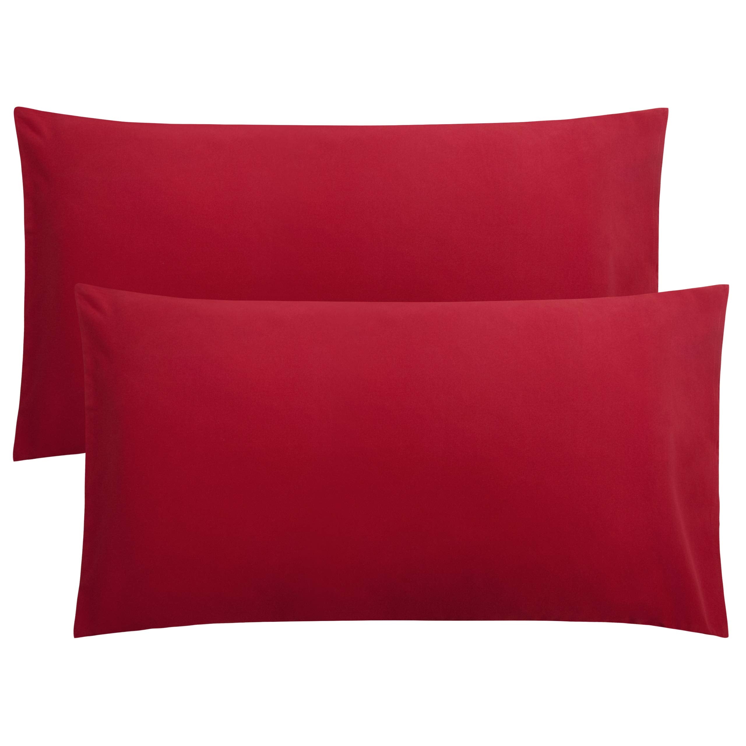 FLXXIE Pillow Cases Queen, Soft Microfiber Pillow Covers with Envelope Closure, Wrinkle Resistant Pillowcases, 2 Piece Set, 20x30, Black