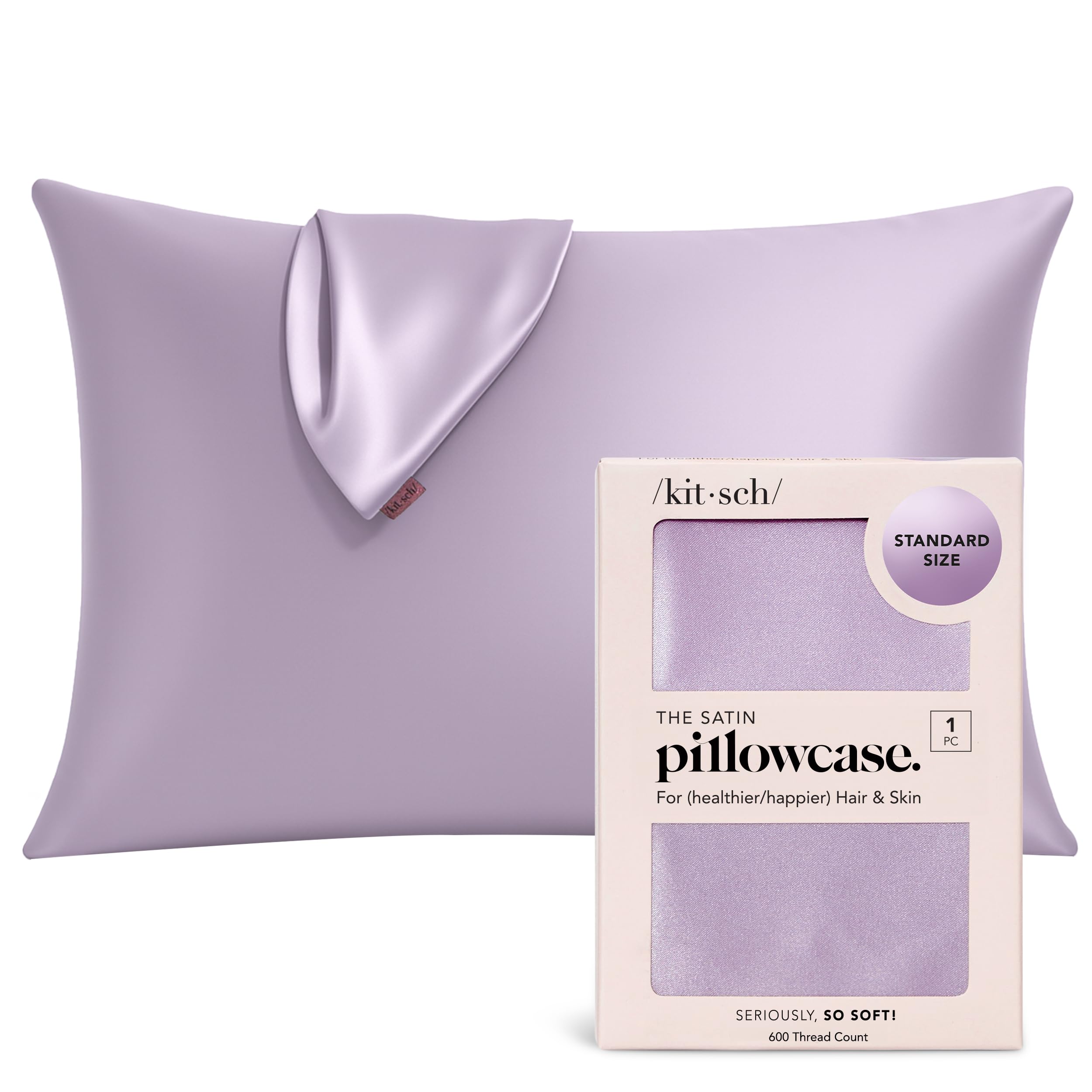 Kitsch Satin Pillowcase with Zipper for Hair & Skin - Softer Than Silk Pillow Cases, Smooth Cooling Satin Pillow Case, Wrinkle-Free, Machine Washable, Pillow Cases Standard Size 19x26 - Cherry Print