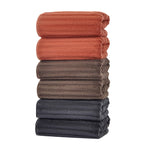 Set of 6 14X29.5 Inch Quick Dry Soft Microfiber Hand Towels with Hanging Loops for Bathroom Spa Kitchen Hotel, Brick Red Dark Grey Brown