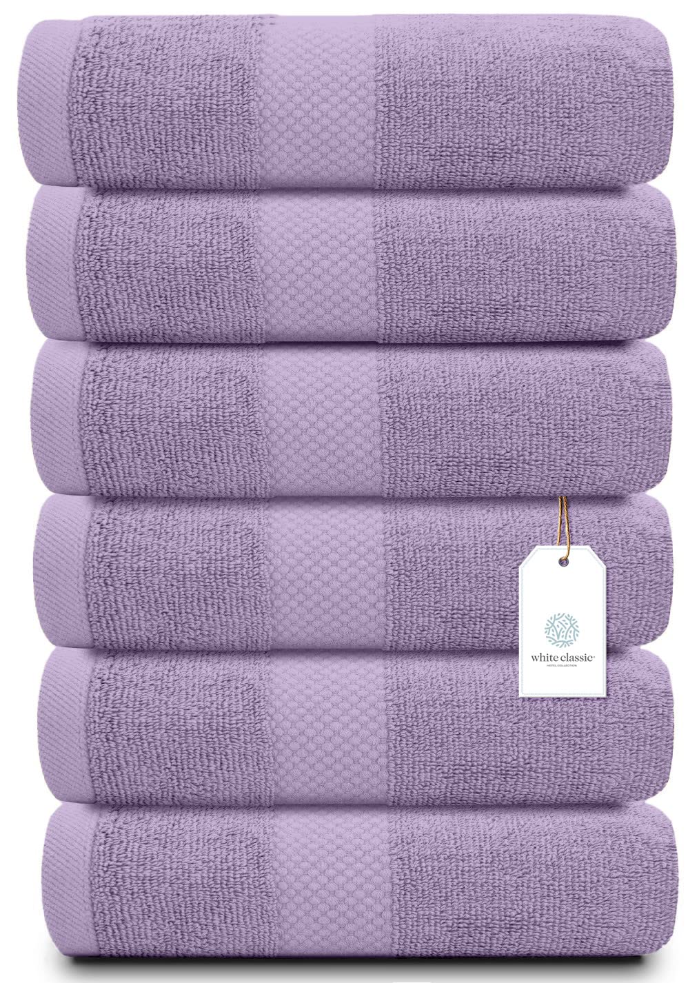 Luxury White Hand Towels - Soft 100% Turkish Cotton | Highly Absorbent Hotel spa Bathroom Towel Collection | 16x30 Inch | Set of 6