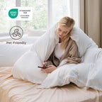 Bedsure White Duvet Cover Queen Size - 3 Pieces Prewashed Cotton-Like Polyester Extra Soft Bedding Set, Includes 1 Duvet Cover 90x90 Inches with Zipper Closure & 2 Pillow Shams, Comforter Not Included