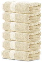 Luxury White Hand Towels - Soft 100% Turkish Cotton | Highly Absorbent Hotel spa Bathroom Towel Collection | 16x30 Inch | Set of 6