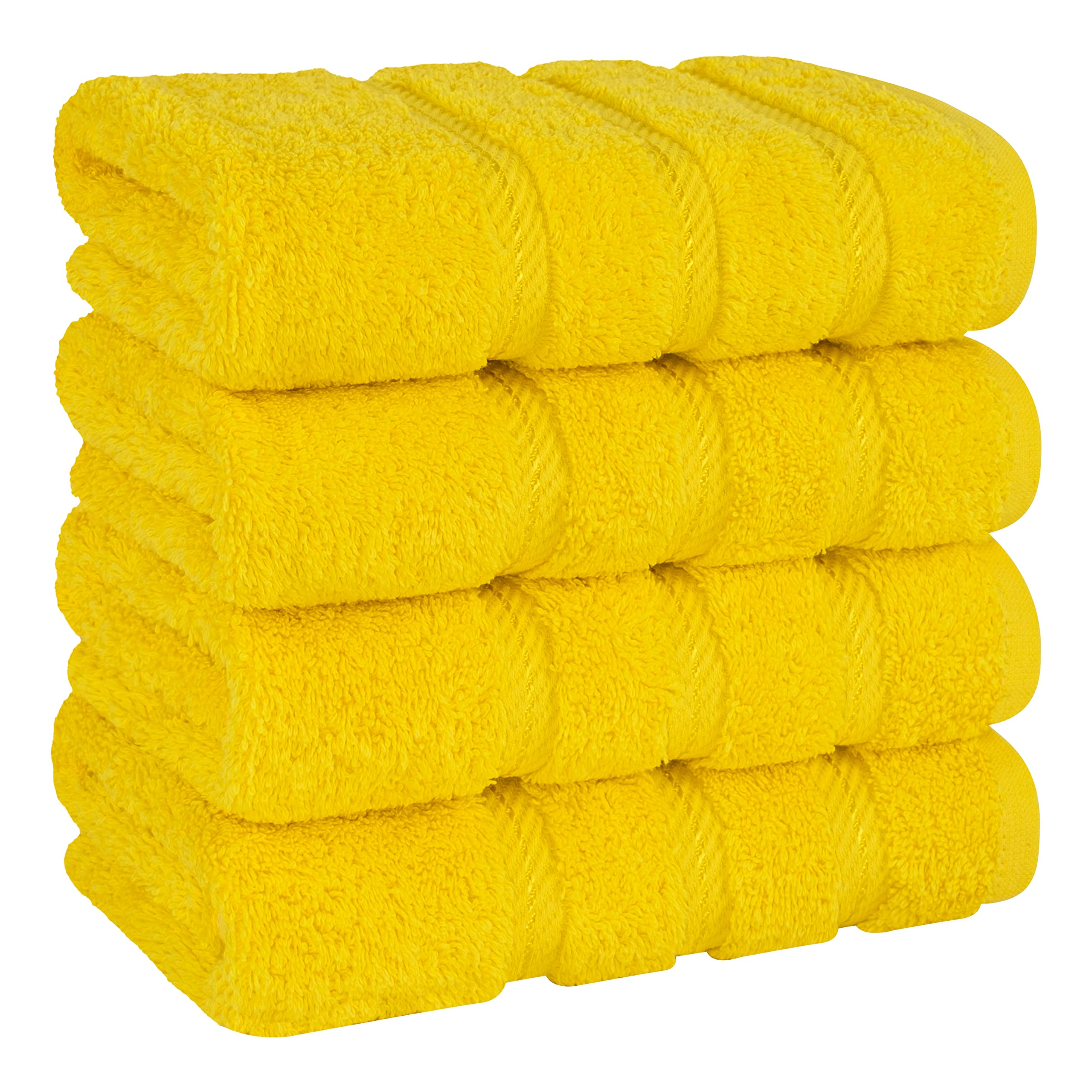 American Soft Linen Luxury Hand Towels for Bathroom, 100% Cotton Turkish 4 Piece Hand Towel Set, 600 GSM Hand Face Towels for Kitchen, White Hand Towels