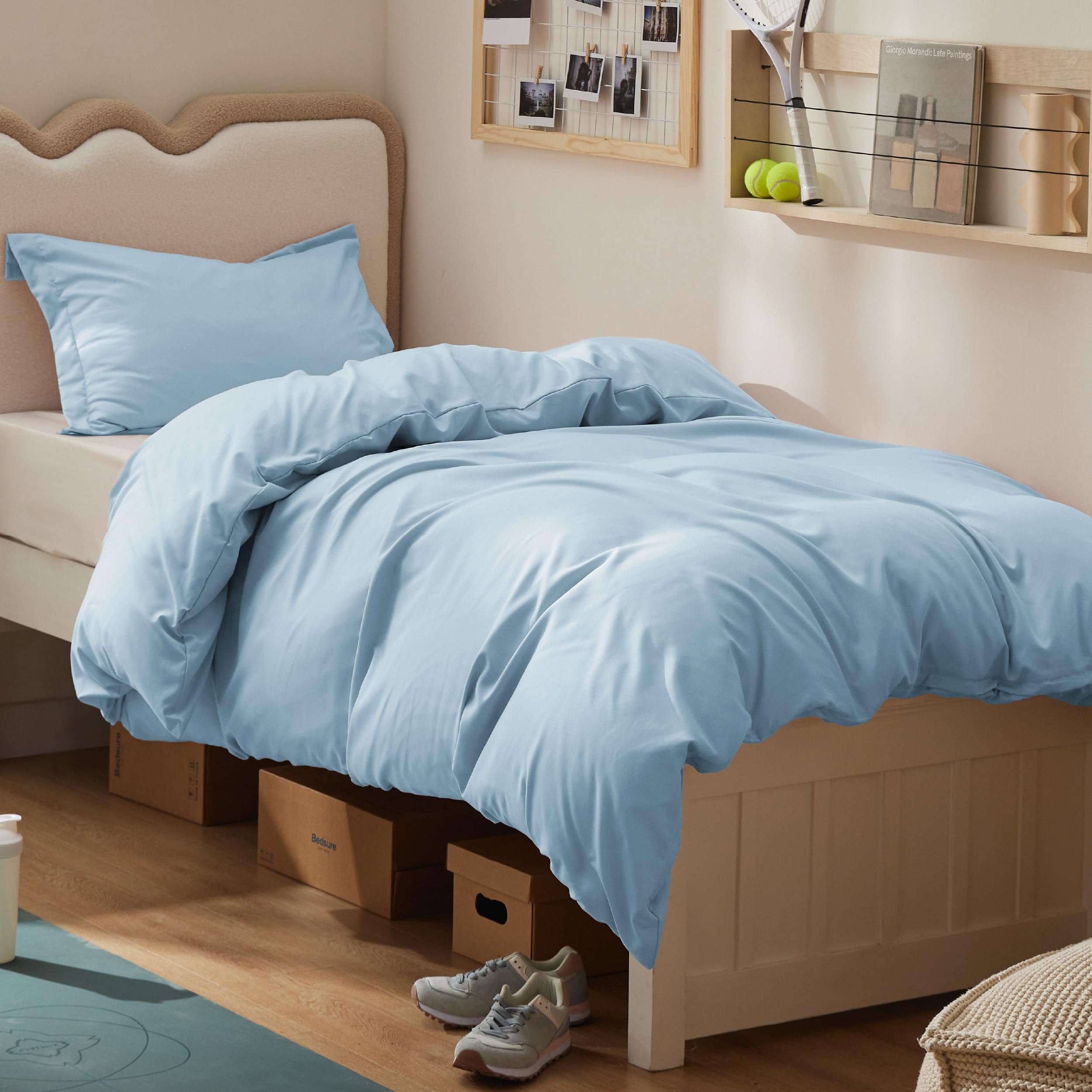 Bedsure White Duvet Cover Queen Size - Soft Double Brushed Bedding Set for Kids & Adults, Zipper Closure, 3 Pieces, Includes 1 Duvet Cover (90"x90") & 2 Pillow Shams, NO Comforter