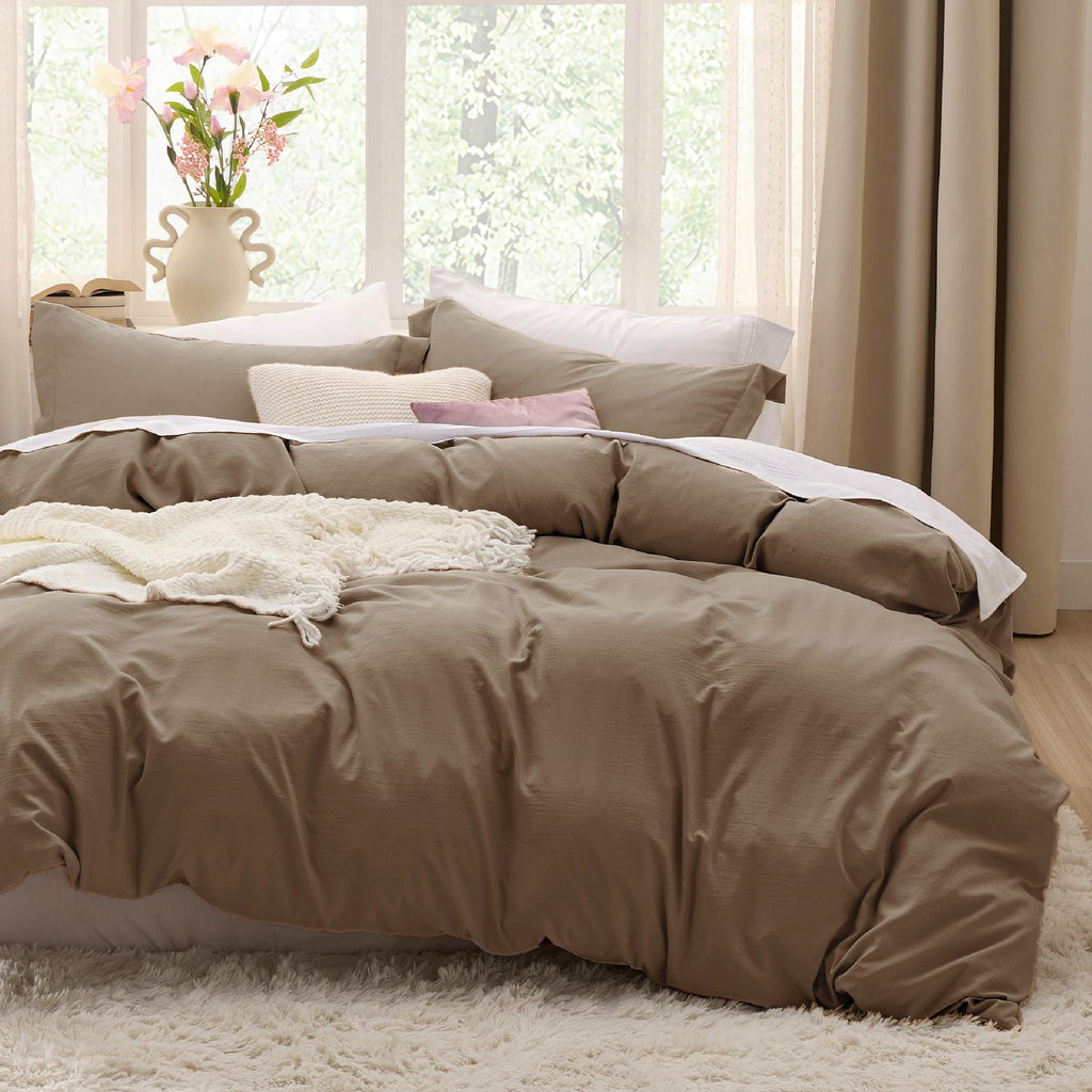 Bedsure White Duvet Cover Queen Size - 3 Pieces Prewashed Cotton-Like Polyester Extra Soft Bedding Set, Includes 1 Duvet Cover 90x90 Inches with Zipper Closure & 2 Pillow Shams, Comforter Not Included