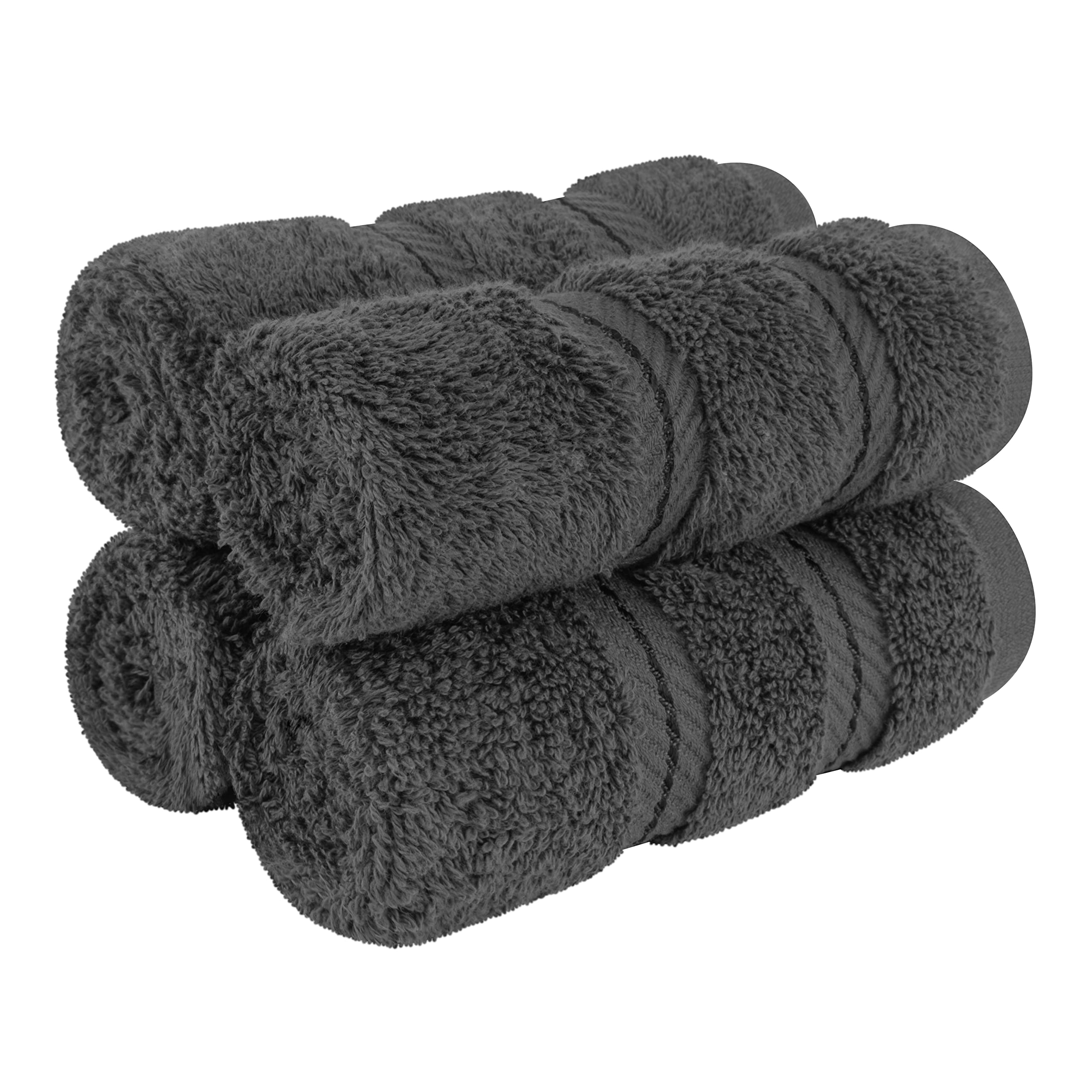 American Soft Linen Luxury Hand Towels for Bathroom, 100% Cotton Turkish 4 Piece Hand Towel Set, 600 GSM Hand Face Towels for Kitchen, White Hand Towels
