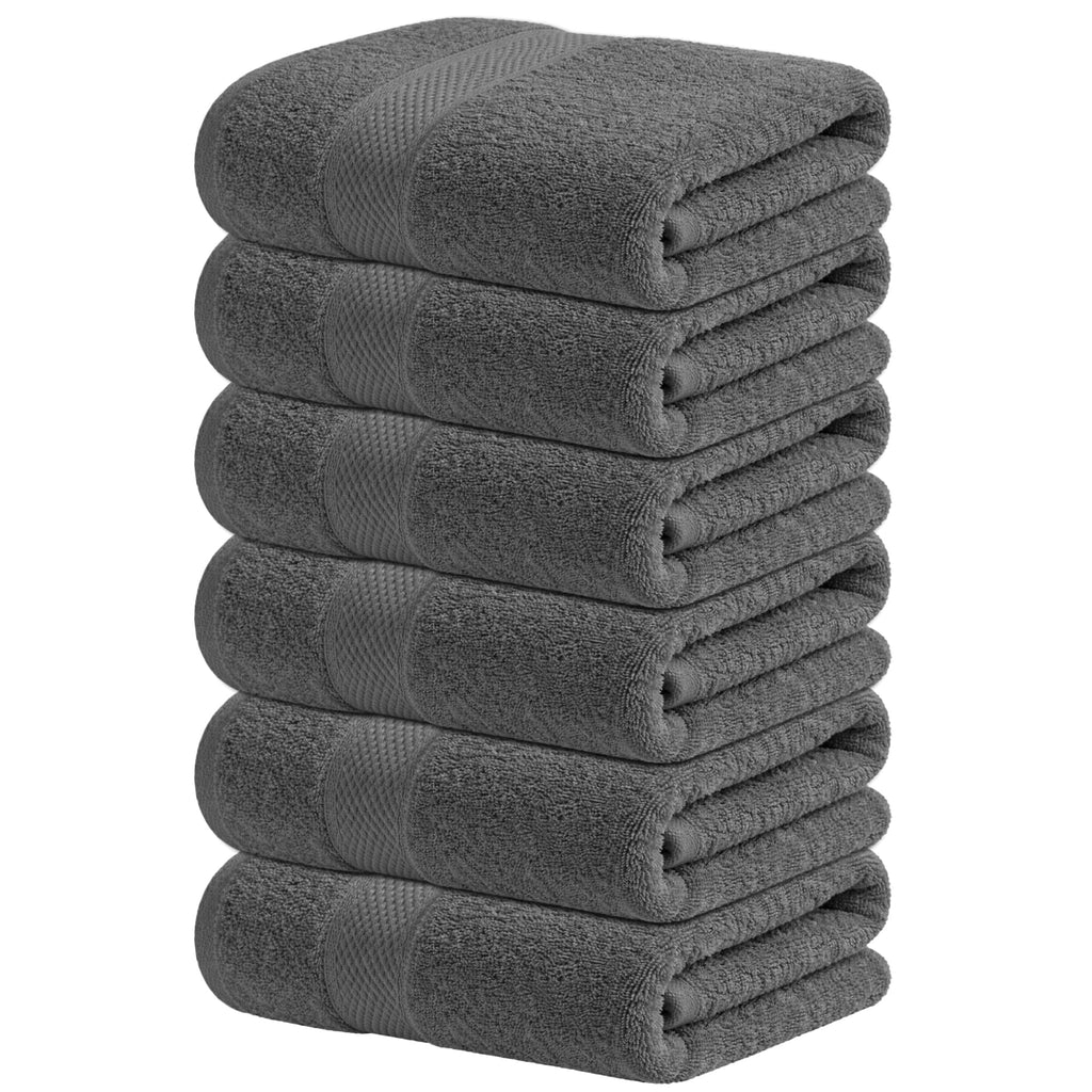 Infinitee Xclusives White Hand Towels for Bathroom - Set of 6 (16x28 inches) 600 GSM, 100% Cotton Ultra Soft, Quick Drying, Hotel Quality Hand Towel Set (Brilliant White, Hand Towels)