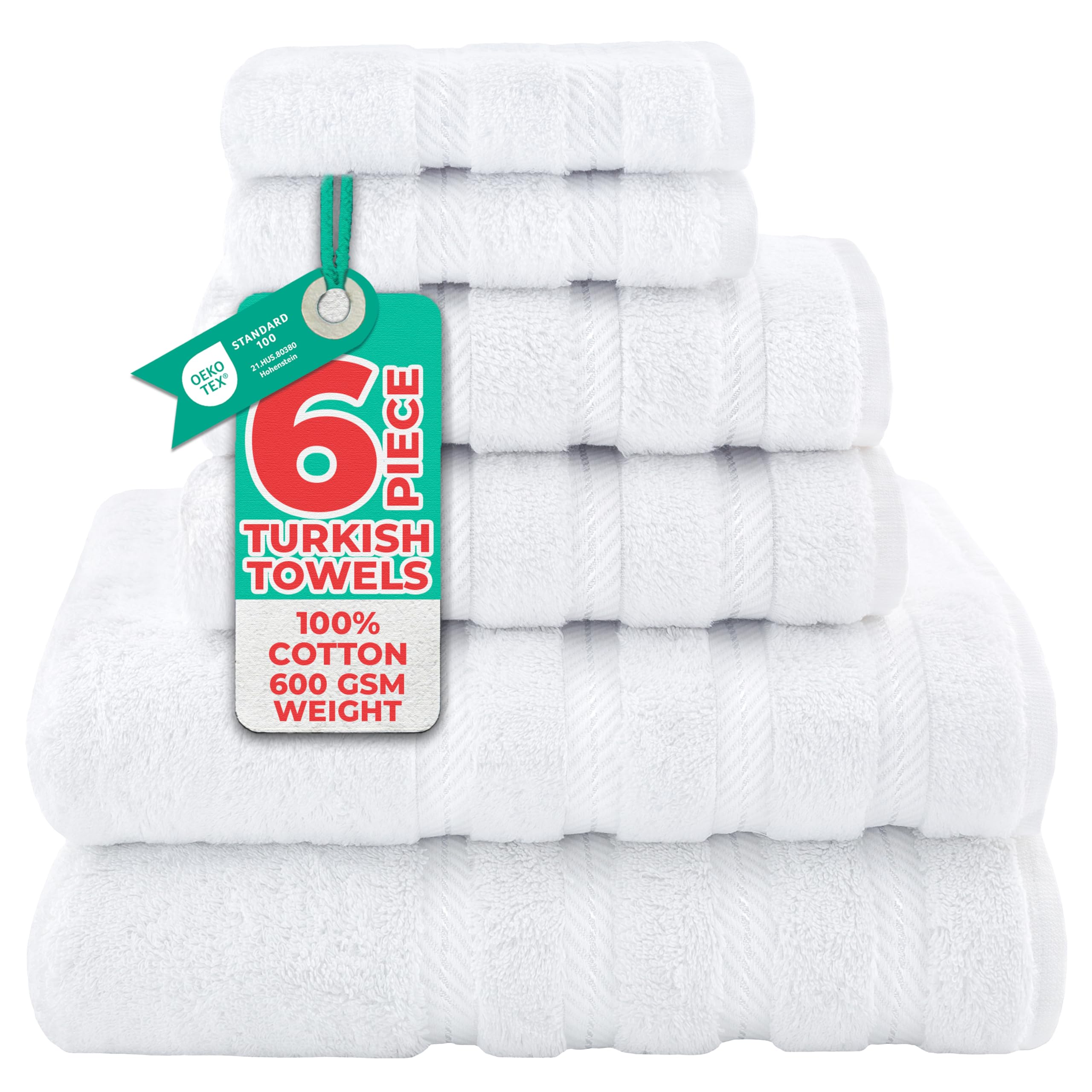 American Soft Linen Luxury Hand Towels for Bathroom, 100% Cotton Turkish 4 Piece Hand Towel Set, 600 GSM Hand Face Towels for Kitchen, White Hand Towels