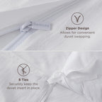 Bedsure White Duvet Cover King Size - 3 Pieces Prewashed Cotton-Like Polyester Extra Soft Bedding Set, Includes 1 Duvet Cover 104x90 Inches with Zipper Closure & 2 Pillow Shams, Comforter Not Included