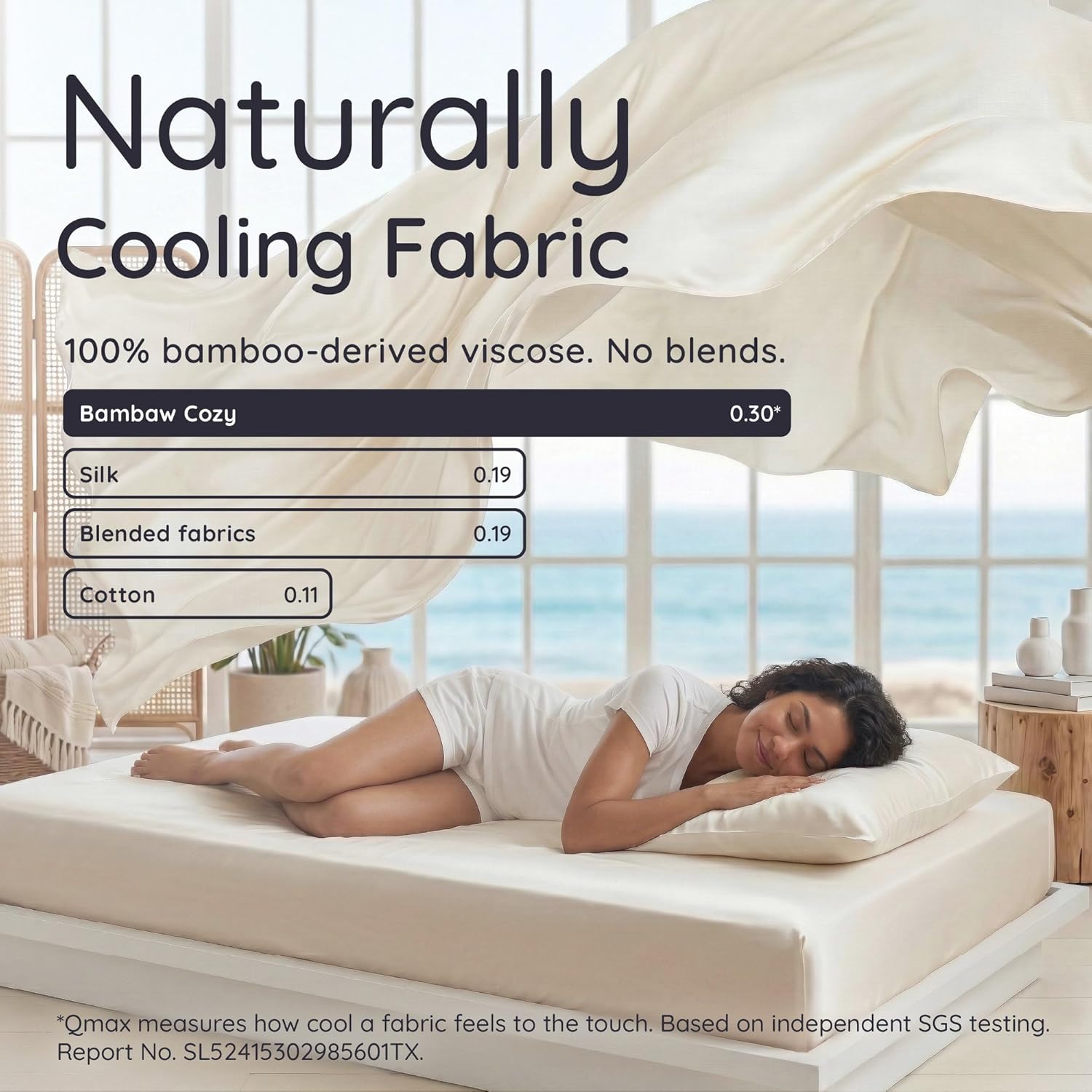 Bambaw 100% Viscose Derived from Bamboo Pillowcase Queen Size – Queen Cooling Pillow Cases Set of 2, with Envelope Closure, Breathable & Super Soft Pillow Cases (Ivory)