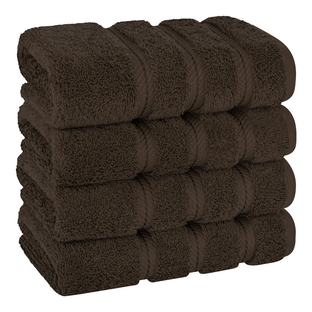 American Soft Linen Luxury Hand Towels for Bathroom, 100% Cotton Turkish 4 Piece Hand Towel Set, 600 GSM Hand Face Towels for Kitchen, White Hand Towels