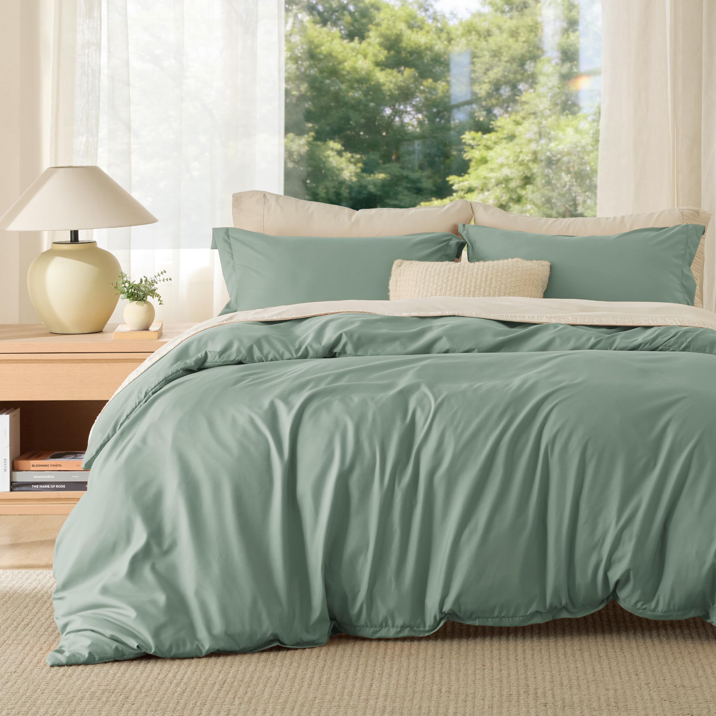 Bedsure White Duvet Cover Queen Size - Soft Double Brushed Bedding Set for Kids & Adults, Zipper Closure, 3 Pieces, Includes 1 Duvet Cover (90"x90") & 2 Pillow Shams, NO Comforter