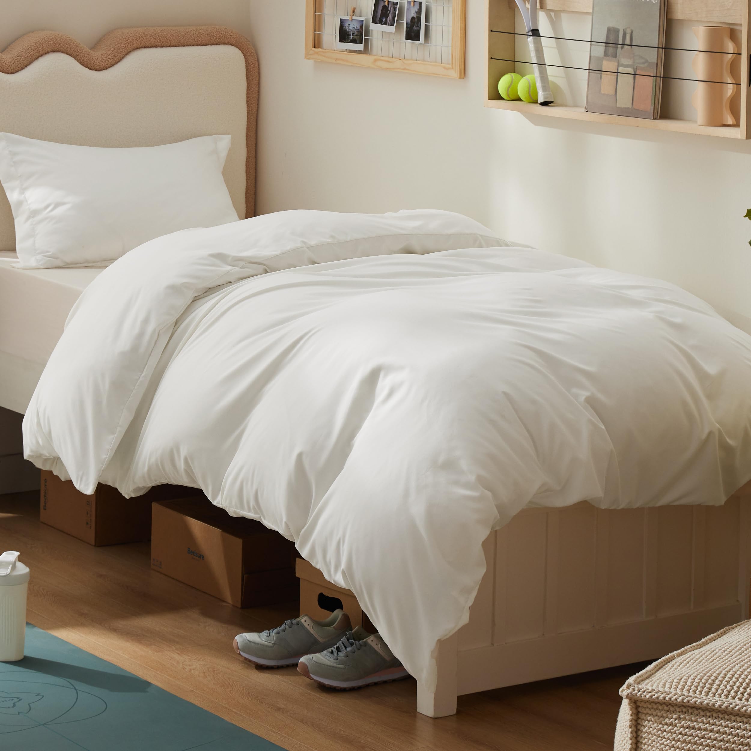 Bedsure White Duvet Cover Queen Size - Soft Double Brushed Bedding Set for Kids & Adults, Zipper Closure, 3 Pieces, Includes 1 Duvet Cover (90"x90") & 2 Pillow Shams, NO Comforter