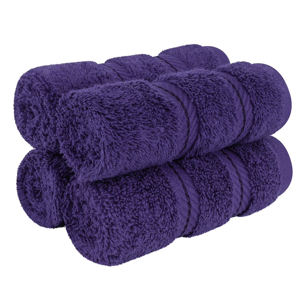 American Soft Linen Luxury Hand Towels for Bathroom, 100% Cotton Turkish 4 Piece Hand Towel Set, 600 GSM Hand Face Towels for Kitchen, White Hand Towels