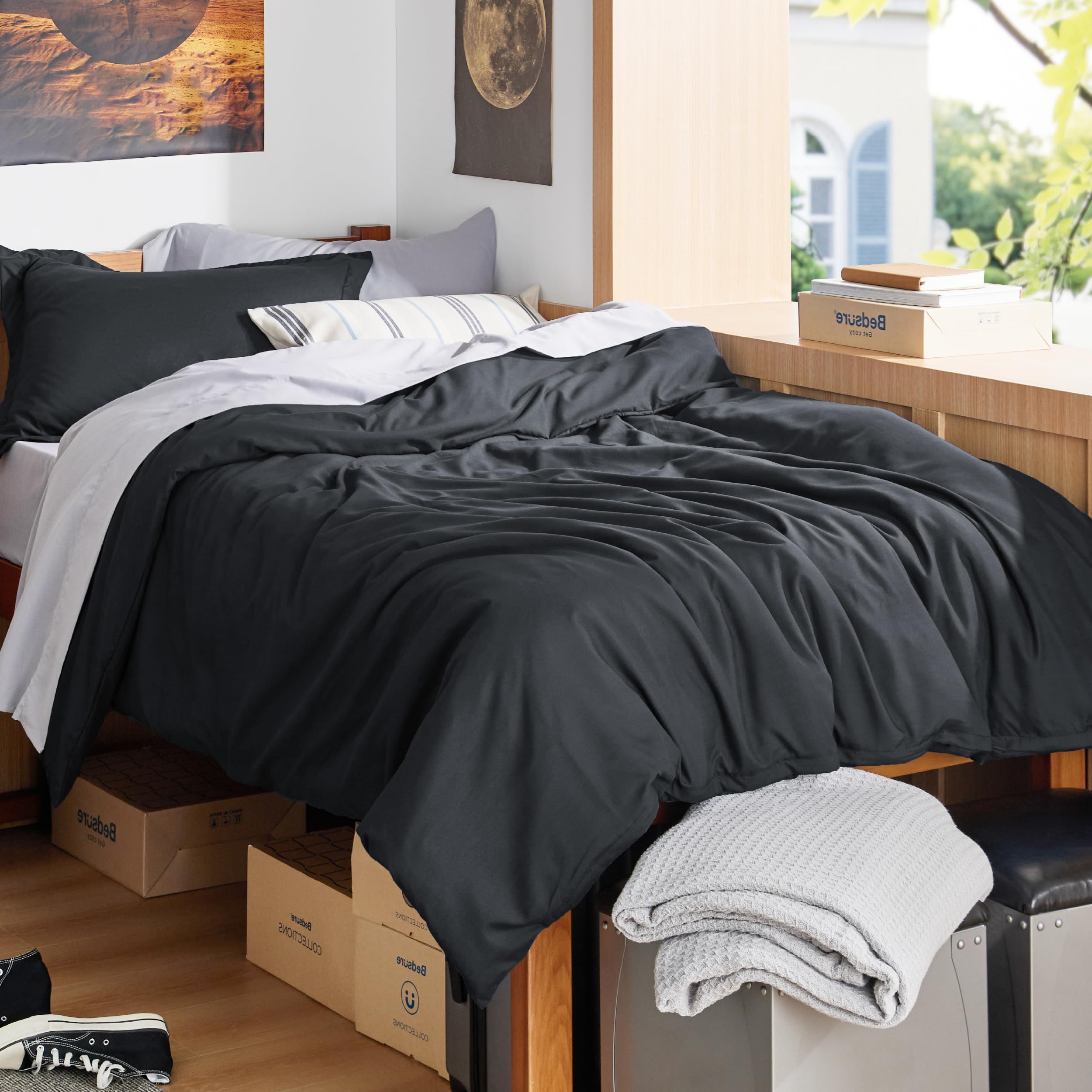 Bedsure White Duvet Cover Queen Size - Soft Double Brushed Bedding Set for Kids & Adults, Zipper Closure, 3 Pieces, Includes 1 Duvet Cover (90"x90") & 2 Pillow Shams, NO Comforter