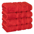 American Soft Linen Luxury Hand Towels for Bathroom, 100% Cotton Turkish 4 Piece Hand Towel Set, 600 GSM Hand Face Towels for Kitchen, White Hand Towels
