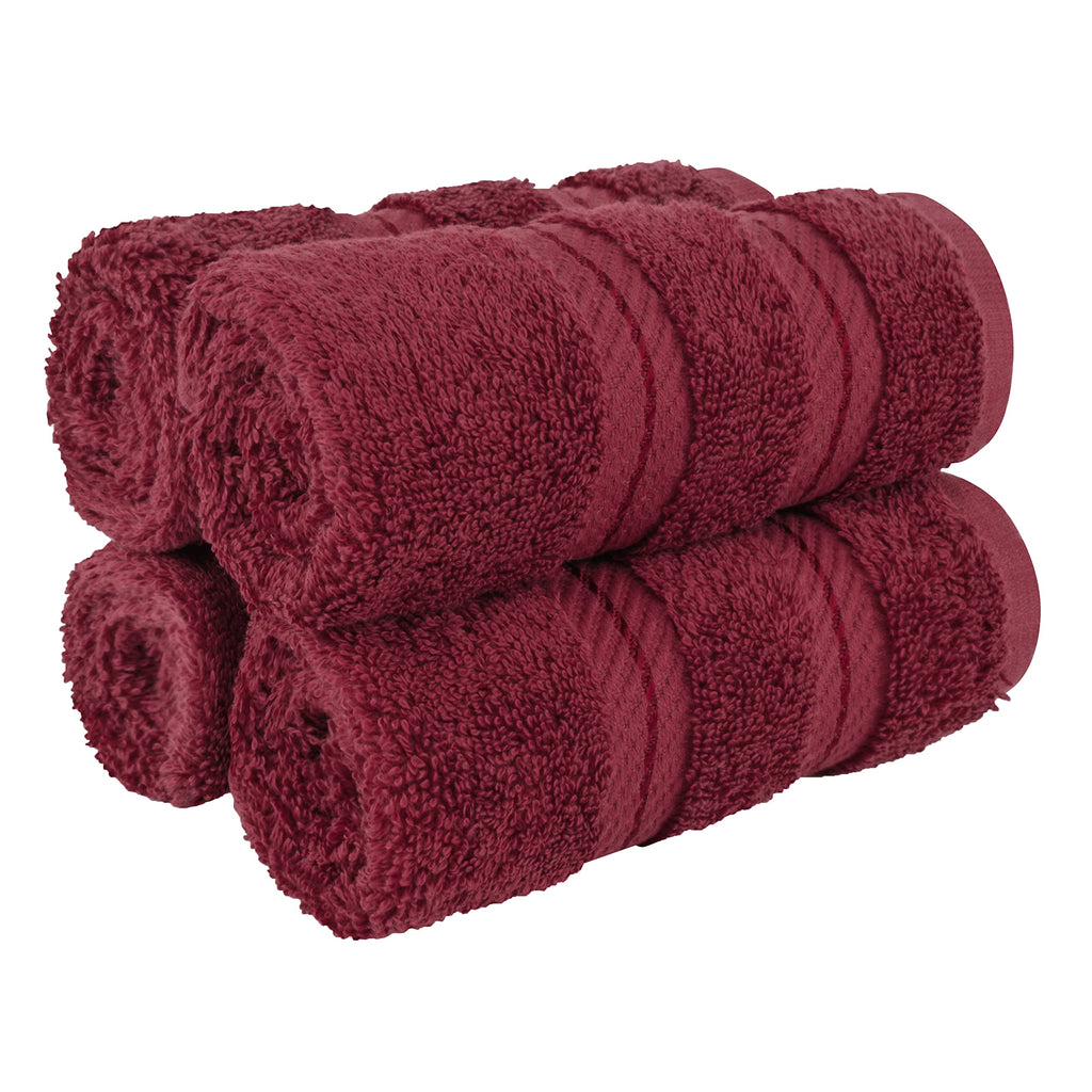 American Soft Linen Luxury Hand Towels for Bathroom, 100% Cotton Turkish 4 Piece Hand Towel Set, 600 GSM Hand Face Towels for Kitchen, White Hand Towels