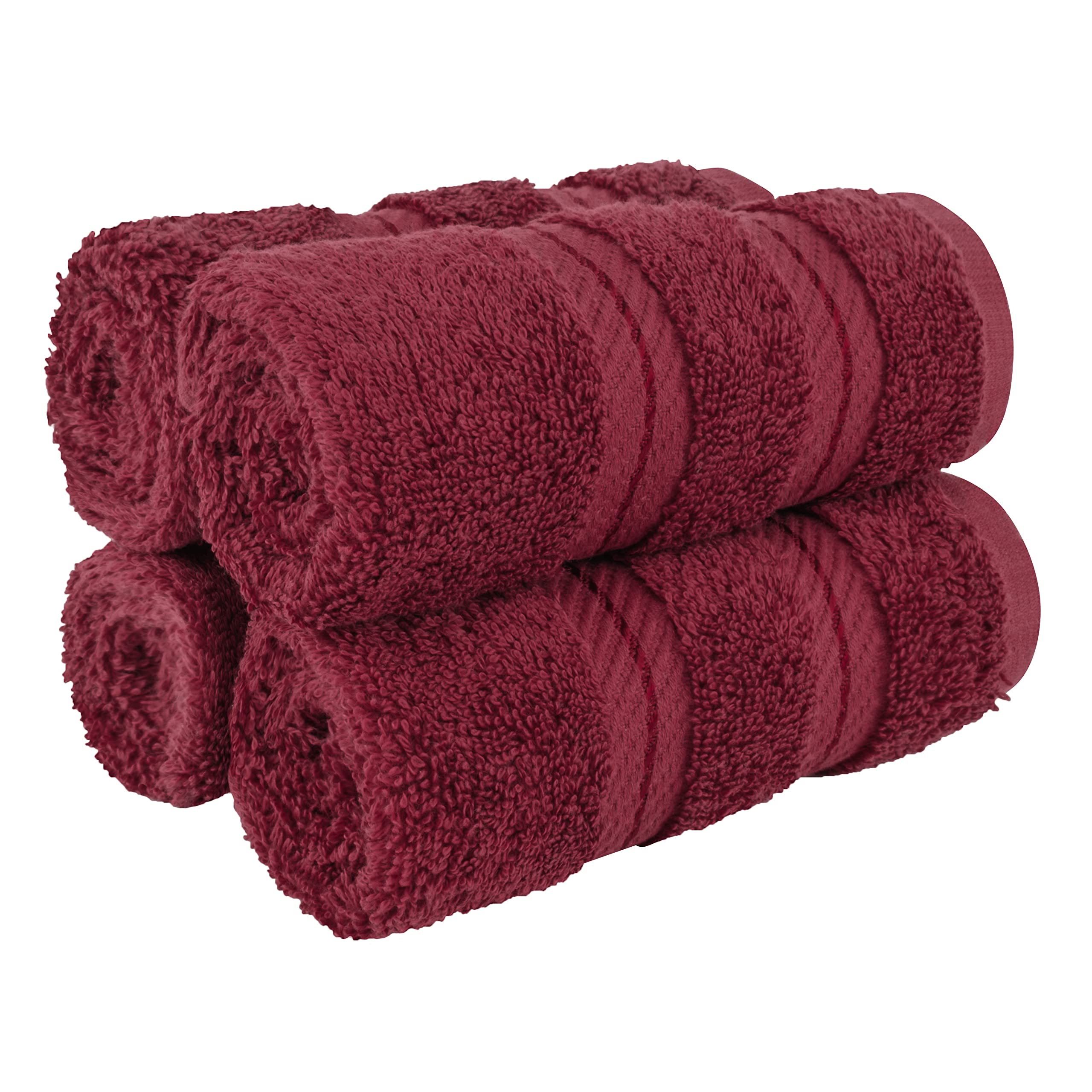 American Soft Linen Luxury Hand Towels for Bathroom, 100% Cotton Turkish 4 Piece Hand Towel Set, 600 GSM Hand Face Towels for Kitchen, White Hand Towels