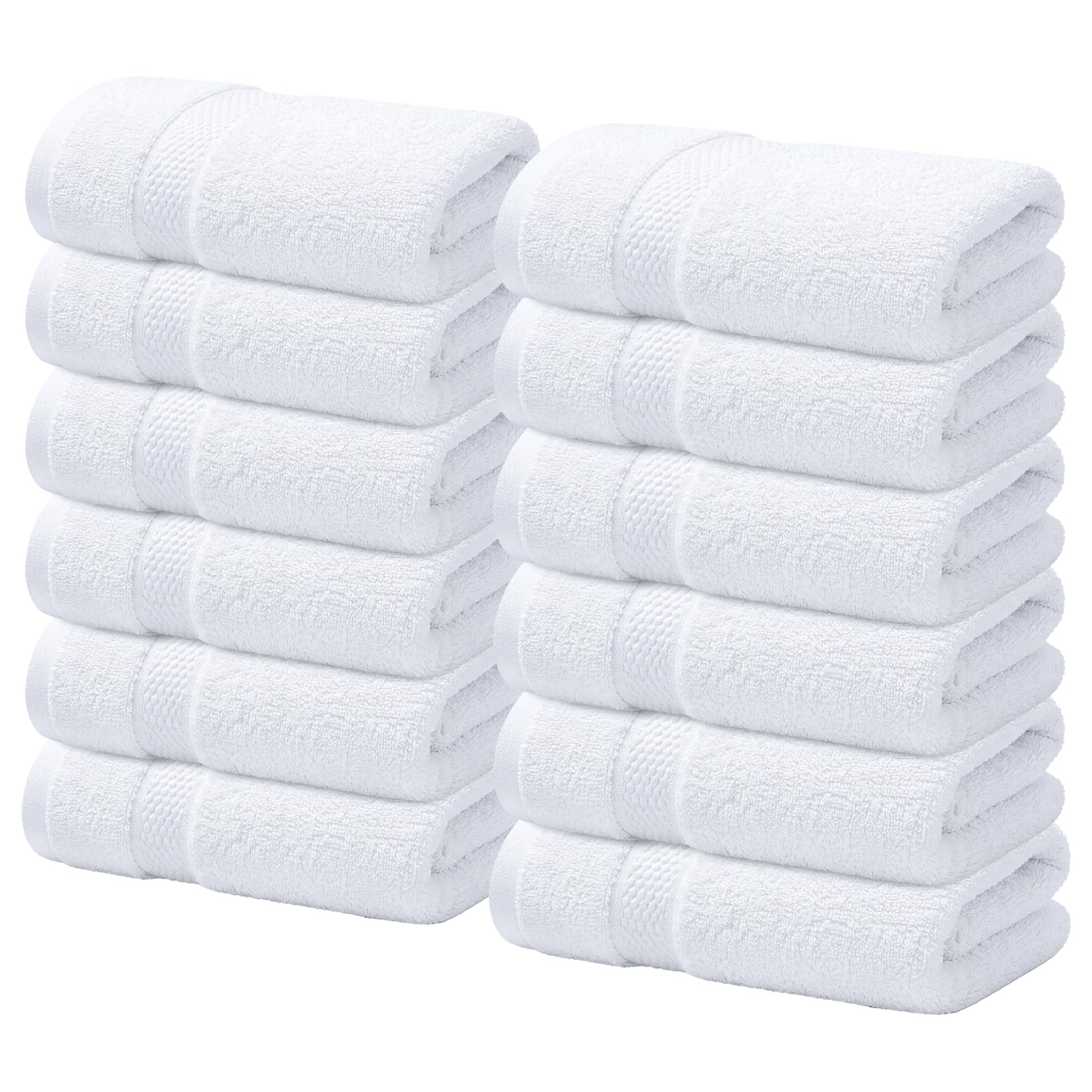 Infinitee Xclusives White Hand Towels for Bathroom - Set of 6 (16x28 inches) 600 GSM, 100% Cotton Ultra Soft, Quick Drying, Hotel Quality Hand Towel Set (Brilliant White, Hand Towels)