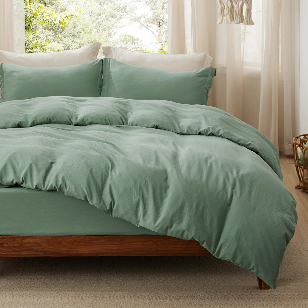 Bedsure White Duvet Cover Queen Size - 3 Pieces Prewashed Cotton-Like Polyester Extra Soft Bedding Set, Includes 1 Duvet Cover 90x90 Inches with Zipper Closure & 2 Pillow Shams, Comforter Not Included