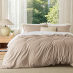 Bedsure White Duvet Cover Queen Size - Soft Double Brushed Bedding Set for Kids & Adults, Zipper Closure, 3 Pieces, Includes 1 Duvet Cover (90"x90") & 2 Pillow Shams, NO Comforter