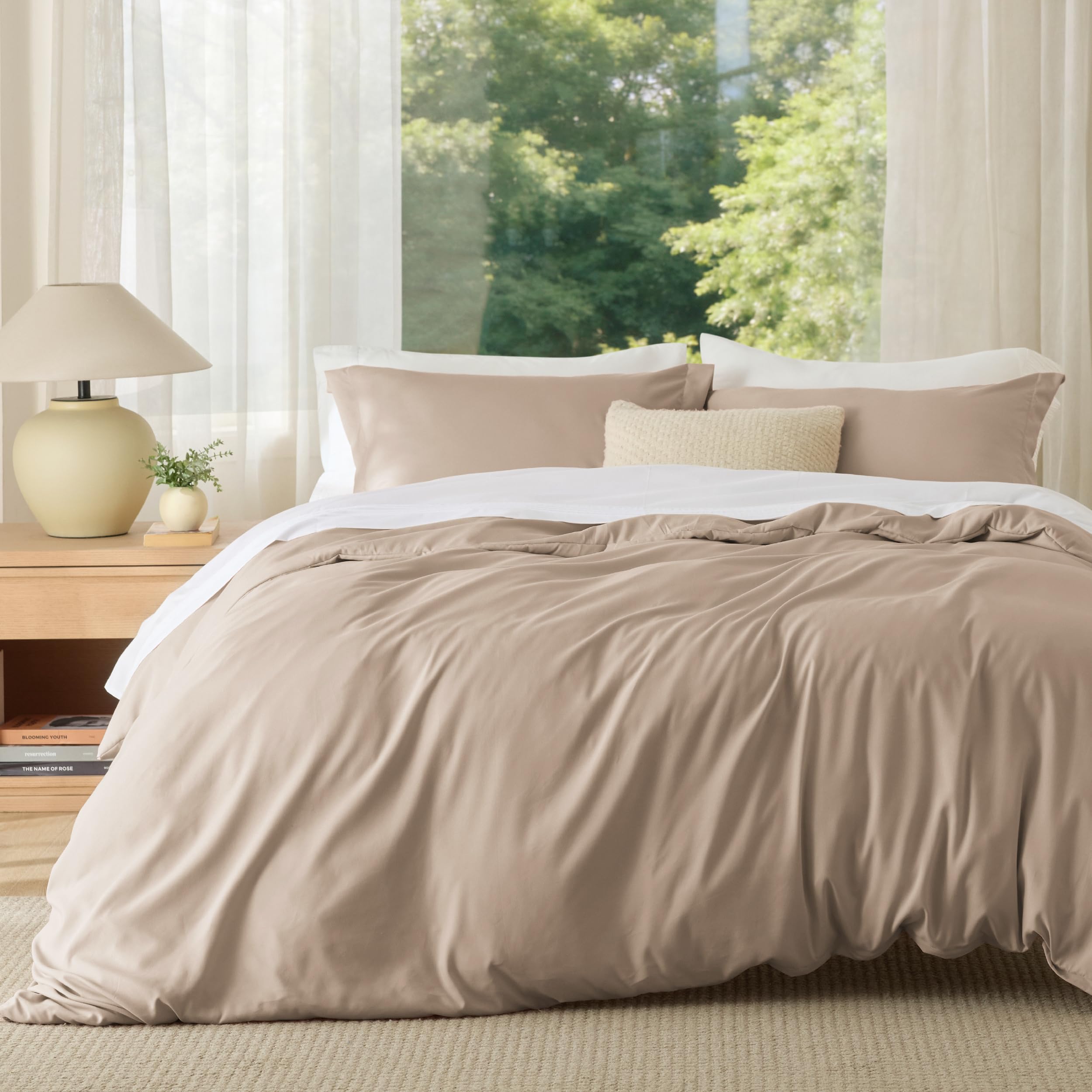 Bedsure White Duvet Cover Queen Size - Soft Double Brushed Bedding Set for Kids & Adults, Zipper Closure, 3 Pieces, Includes 1 Duvet Cover (90"x90") & 2 Pillow Shams, NO Comforter