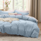 Bedsure White Duvet Cover Queen Size - 3 Pieces Prewashed Cotton-Like Polyester Extra Soft Bedding Set, Includes 1 Duvet Cover 90x90 Inches with Zipper Closure & 2 Pillow Shams, Comforter Not Included