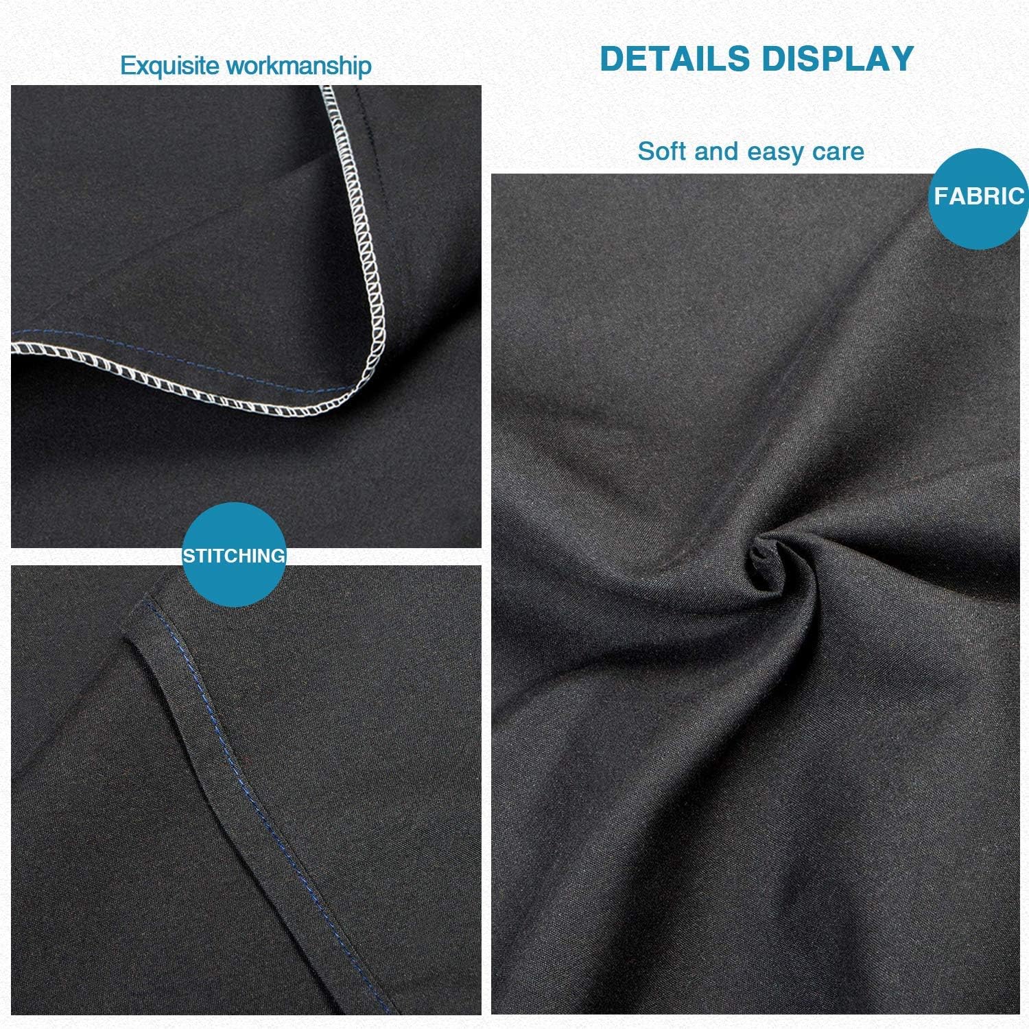 FLXXIE Pillow Cases Queen, Soft Microfiber Pillow Covers with Envelope Closure, Wrinkle Resistant Pillowcases, 2 Piece Set, 20x30, Black
