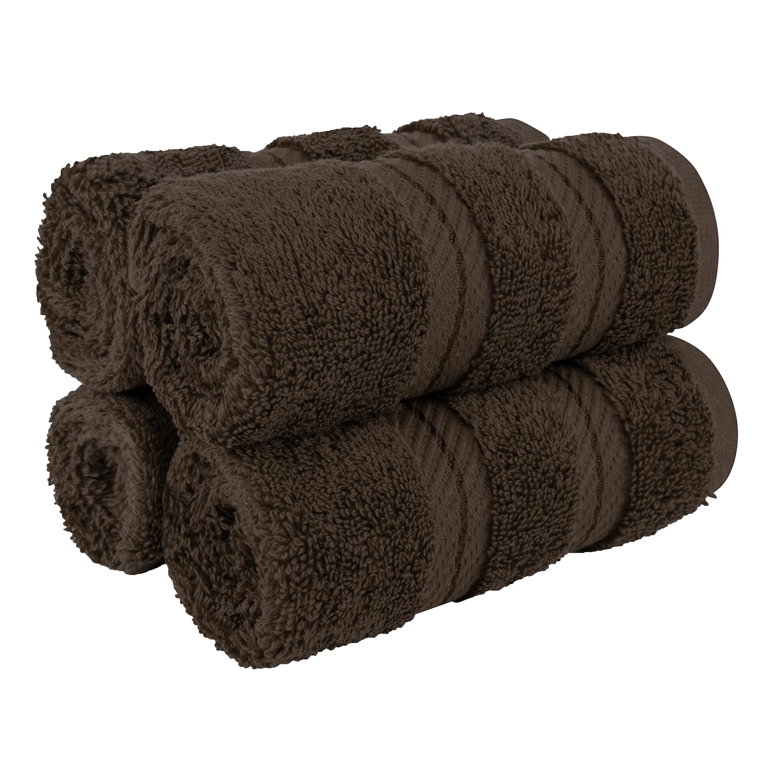 American Soft Linen Luxury Hand Towels for Bathroom, 100% Cotton Turkish 4 Piece Hand Towel Set, 600 GSM Hand Face Towels for Kitchen, White Hand Towels