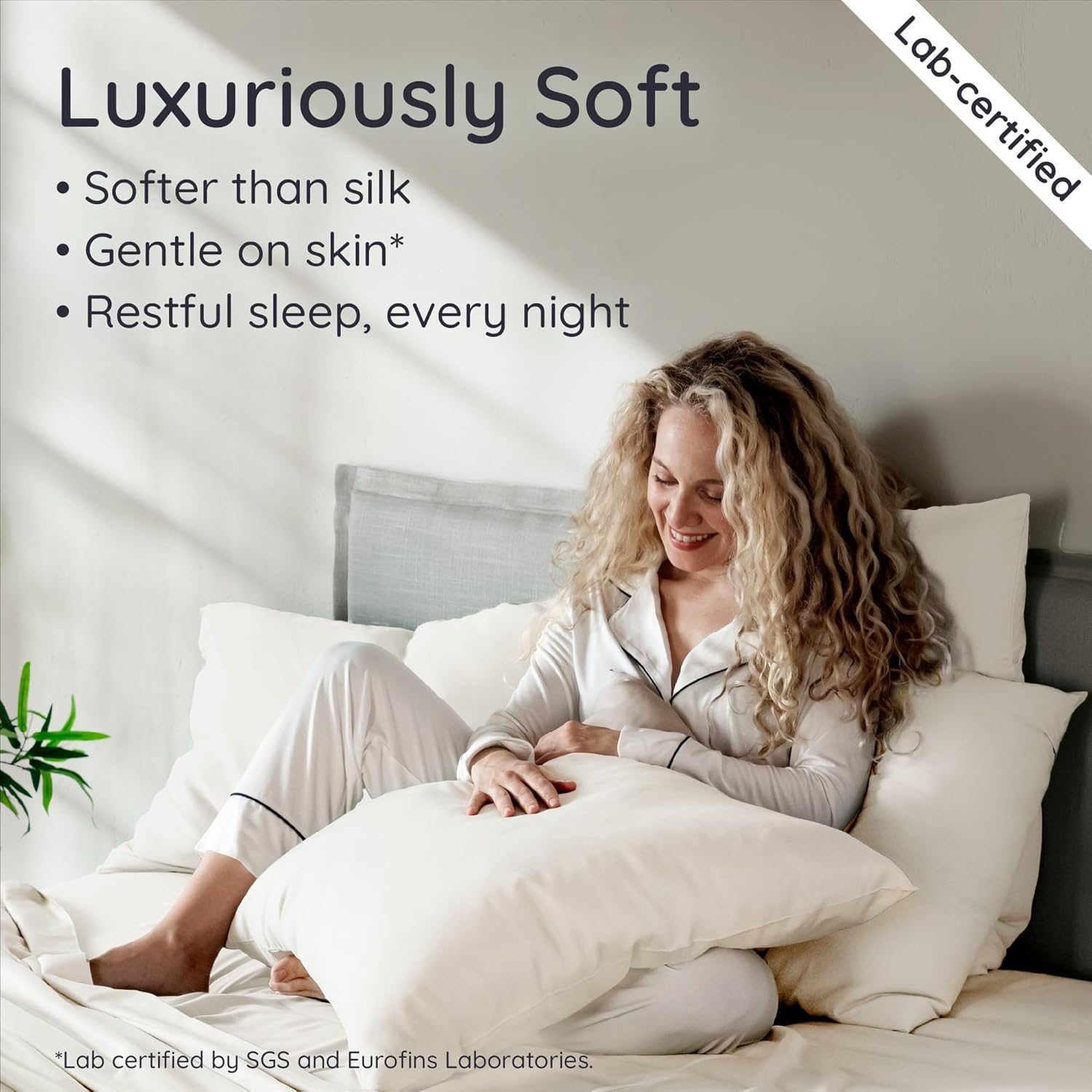 Bambaw 100% Viscose Derived from Bamboo Pillowcase Queen Size – Queen Cooling Pillow Cases Set of 2, with Envelope Closure, Breathable & Super Soft Pillow Cases (Ivory)