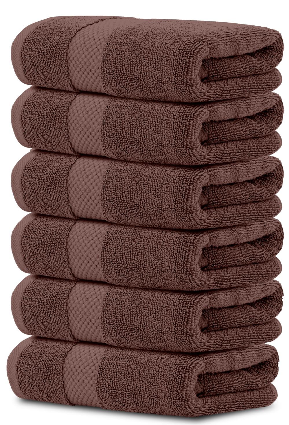 Luxury White Hand Towels - Soft 100% Turkish Cotton | Highly Absorbent Hotel spa Bathroom Towel Collection | 16x30 Inch | Set of 6