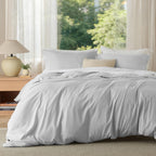 Bedsure White Duvet Cover Queen Size - Soft Double Brushed Bedding Set for Kids & Adults, Zipper Closure, 3 Pieces, Includes 1 Duvet Cover (90"x90") & 2 Pillow Shams, NO Comforter