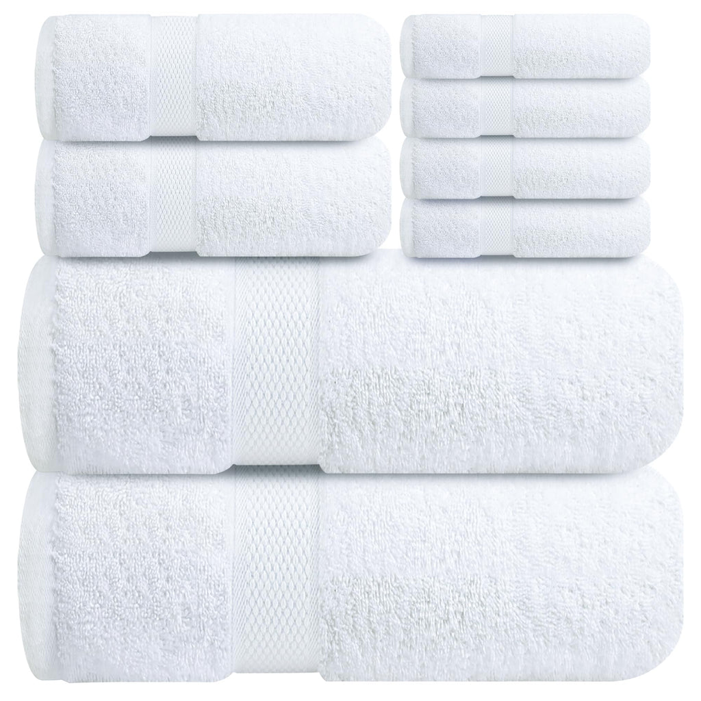 Infinitee Xclusives White Hand Towels for Bathroom - Set of 6 (16x28 inches) 600 GSM, 100% Cotton Ultra Soft, Quick Drying, Hotel Quality Hand Towel Set (Brilliant White, Hand Towels)