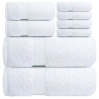 Infinitee Xclusives White Hand Towels for Bathroom - Set of 6 (16x28 inches) 600 GSM, 100% Cotton Ultra Soft, Quick Drying, Hotel Quality Hand Towel Set (Brilliant White, Hand Towels)