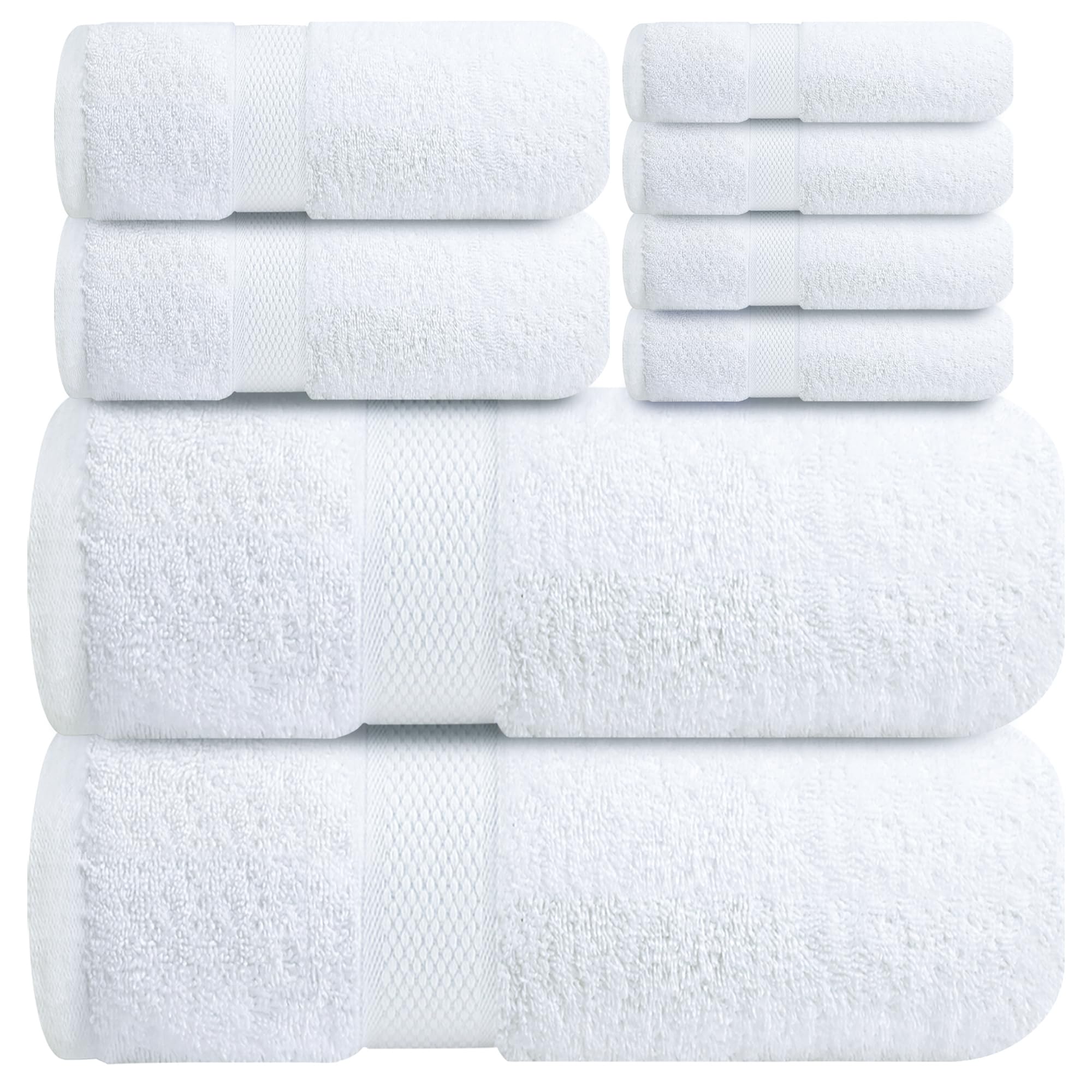 Infinitee Xclusives White Hand Towels for Bathroom - Set of 6 (16x28 inches) 600 GSM, 100% Cotton Ultra Soft, Quick Drying, Hotel Quality Hand Towel Set (Brilliant White, Hand Towels)