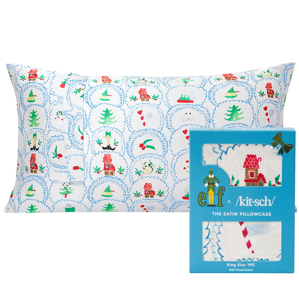 19x36 Garden Toile Zippered Cooling Satin Pillowcase Wrinkle-Soft for Hair & Skin, Softer Than Silk