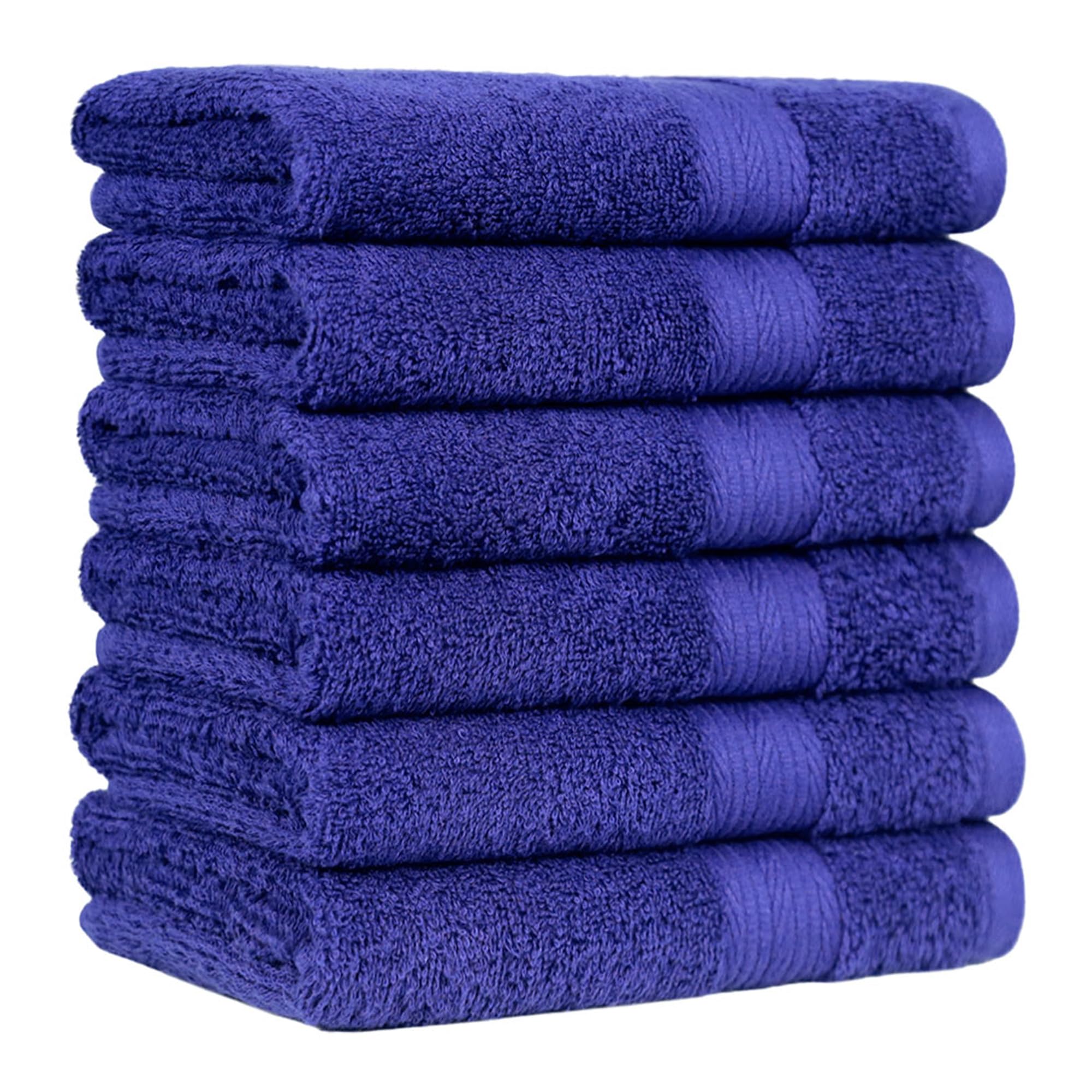 Amazon Basics 6-Piece Highly Absorbent Fade-Resistant Towel Set, 100% Cotton Towels for Bathroom, Soft, 2 Bath Towels, 2 Hand Towels, 2 Washcloths, Black
