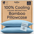 Bambaw 100% Viscose Derived from Bamboo Pillowcase Queen Size – Queen Cooling Pillow Cases Set of 2, with Envelope Closure, Breathable & Super Soft Pillow Cases (Ivory)